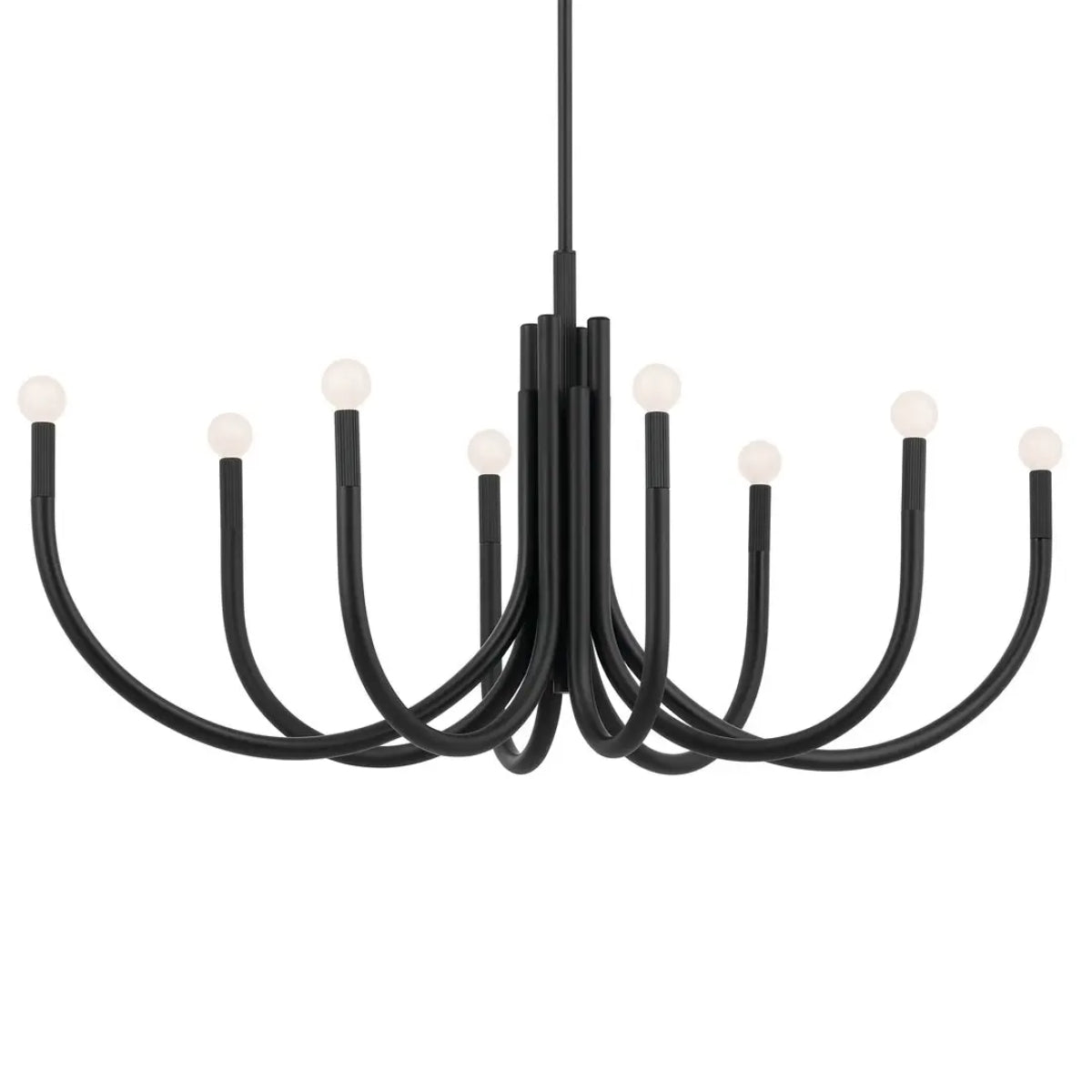 Odensa 46 in. 8 Lights Chandelier Black Finish - Bees Lighting