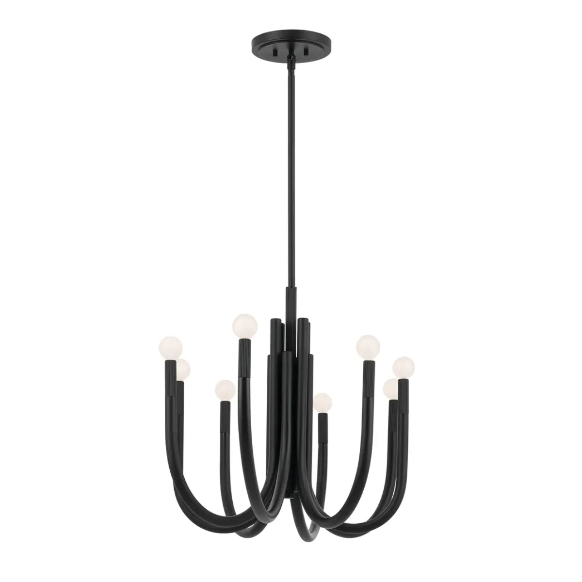 Odensa 46 in. 8 Lights Chandelier Black Finish - Bees Lighting