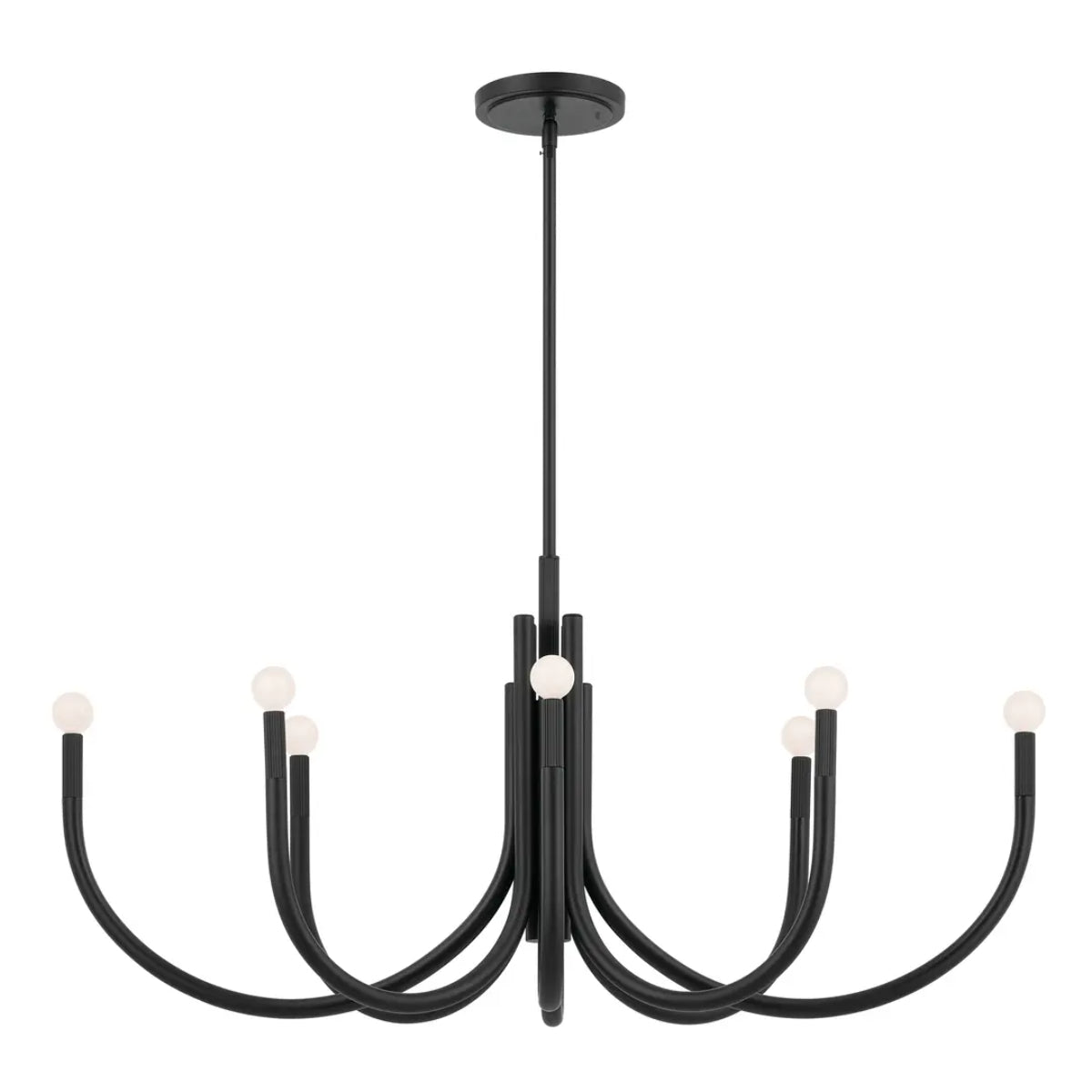 Odensa 46 in. 8 Lights Chandelier Black Finish - Bees Lighting