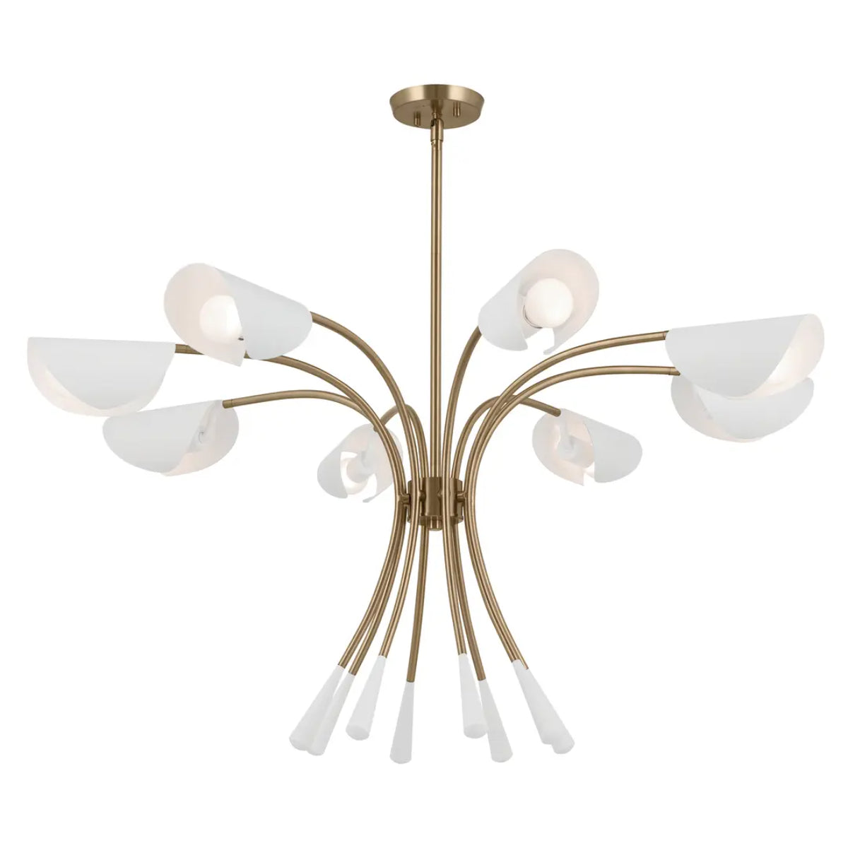 Arcus 46 in. 8 Lights Chandelier Champagne Bronze Finish with White shade - Bees Lighting