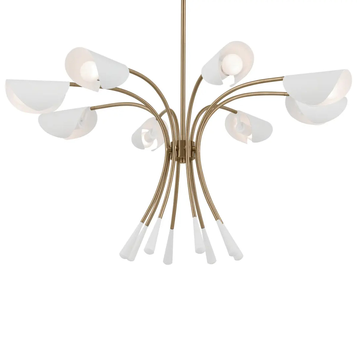 Arcus 46 in. 8 Lights Chandelier Champagne Bronze Finish with White shade - Bees Lighting