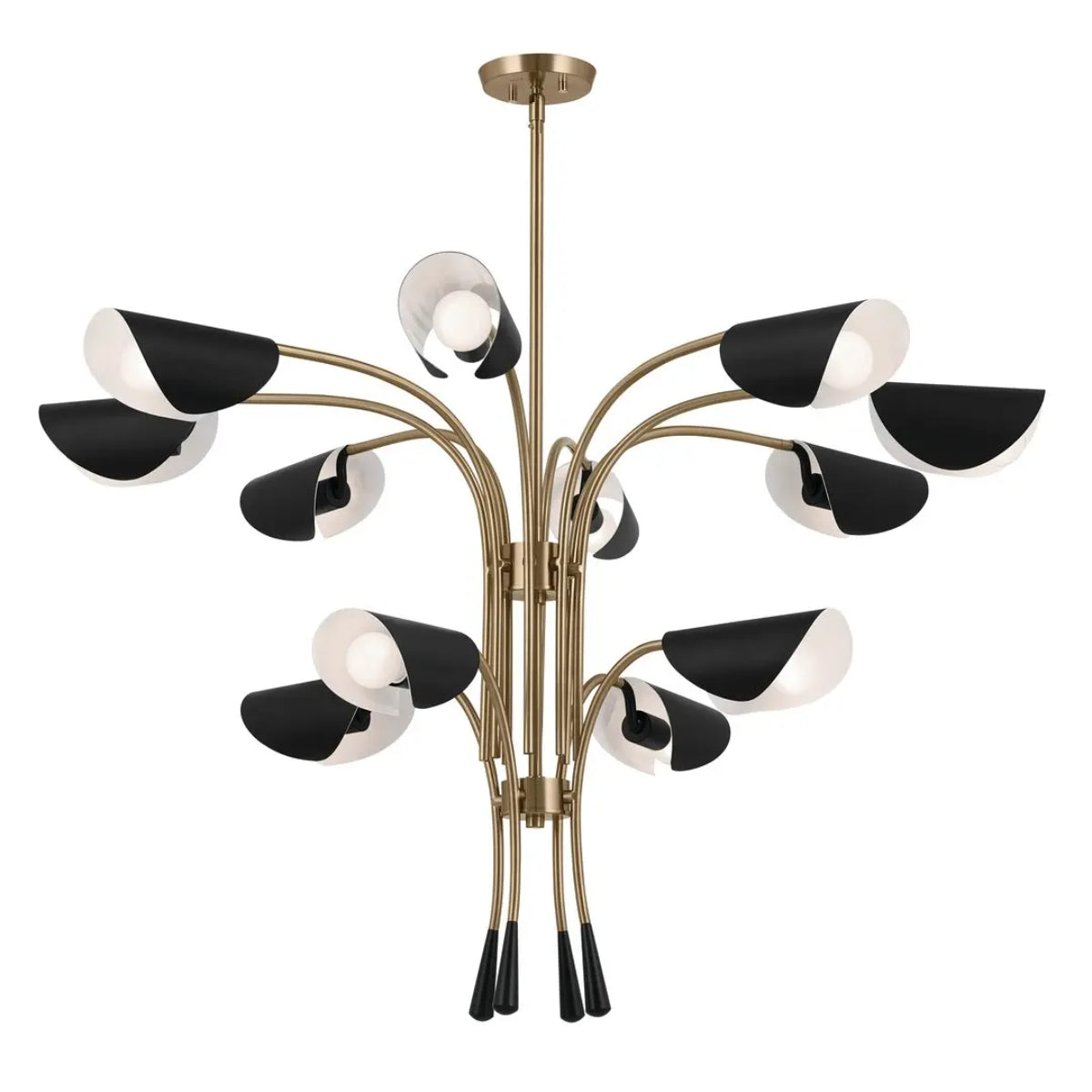 Arcus 46 in. 12 Lights Chandelier Champagne Bronze Finish with Black shade - Bees Lighting