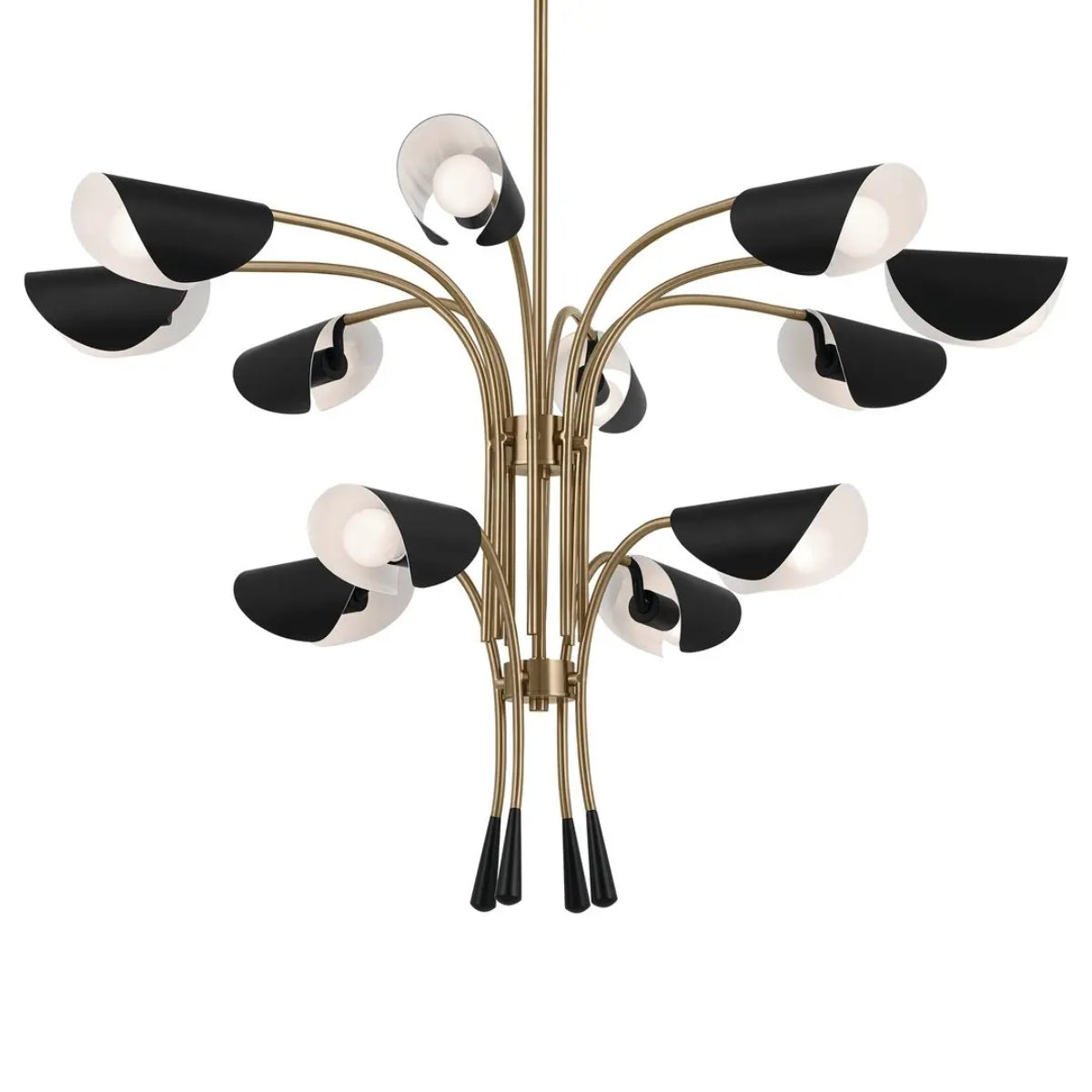 Arcus 46 in. 12 Lights Chandelier Champagne Bronze Finish with Black shade - Bees Lighting