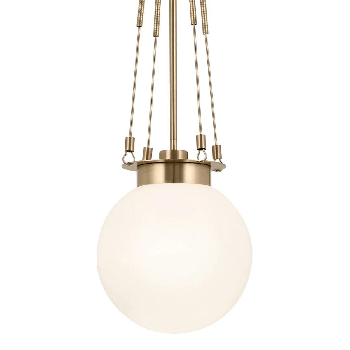 Albers 33" 1-Light Globe Pendant Light with Opal Glass, Champagne Bronze Finish - Bees Lighting