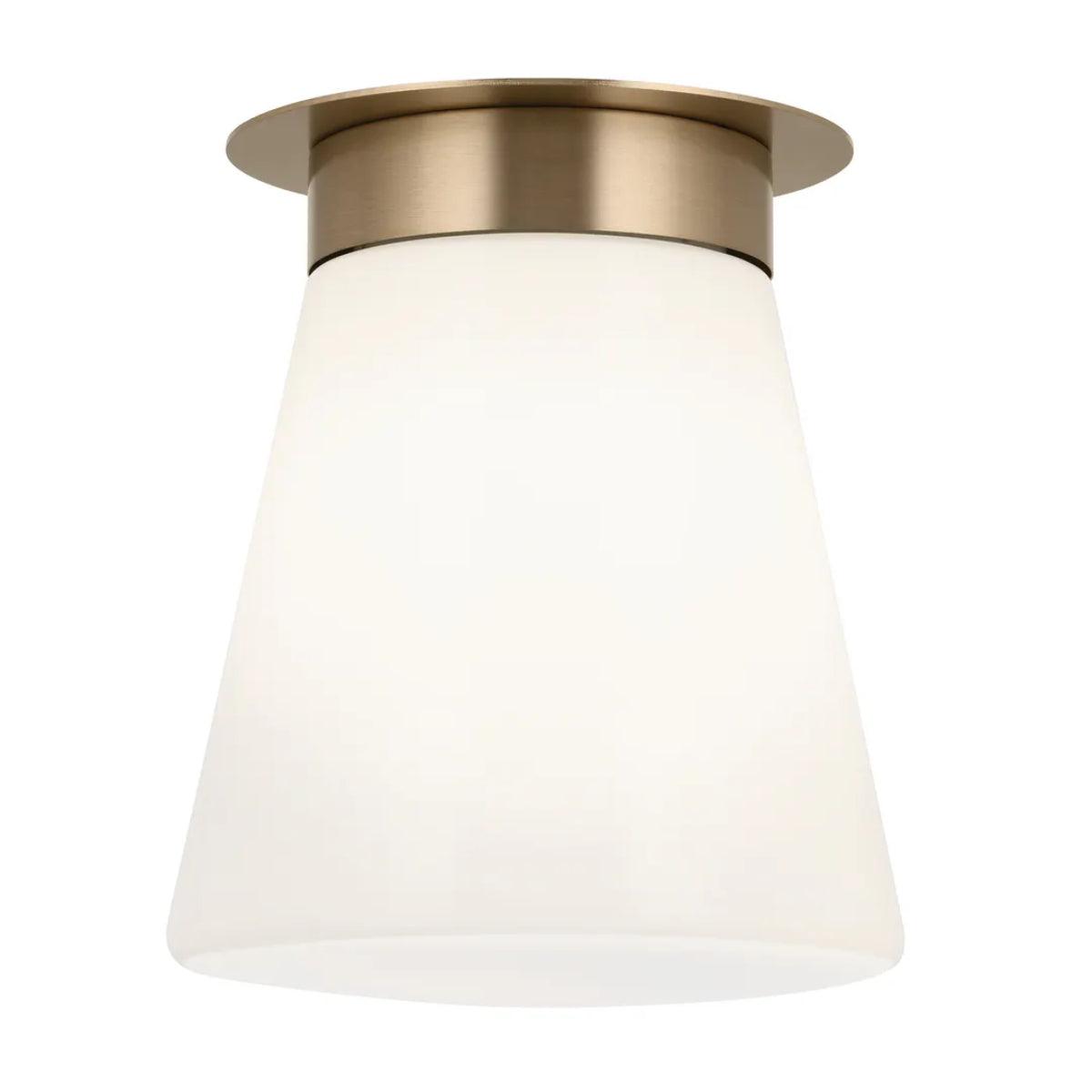 Albers 10" 1-Light Cone Flush Mount Light with Opal Glass, Champagne Bronze Finish