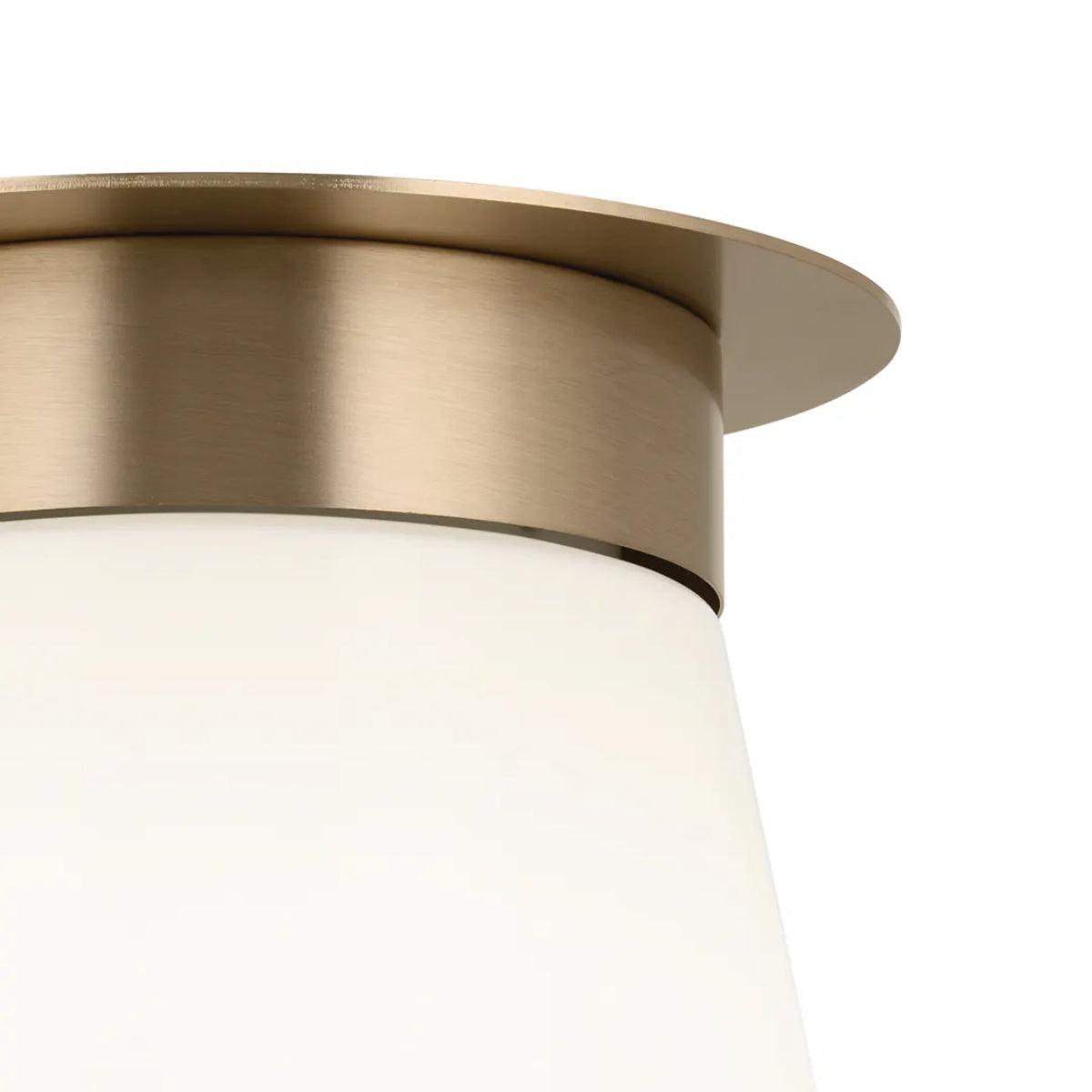 Albers 10" 1-Light Cone Flush Mount Light with Opal Glass, Champagne Bronze Finish - Bees Lighting