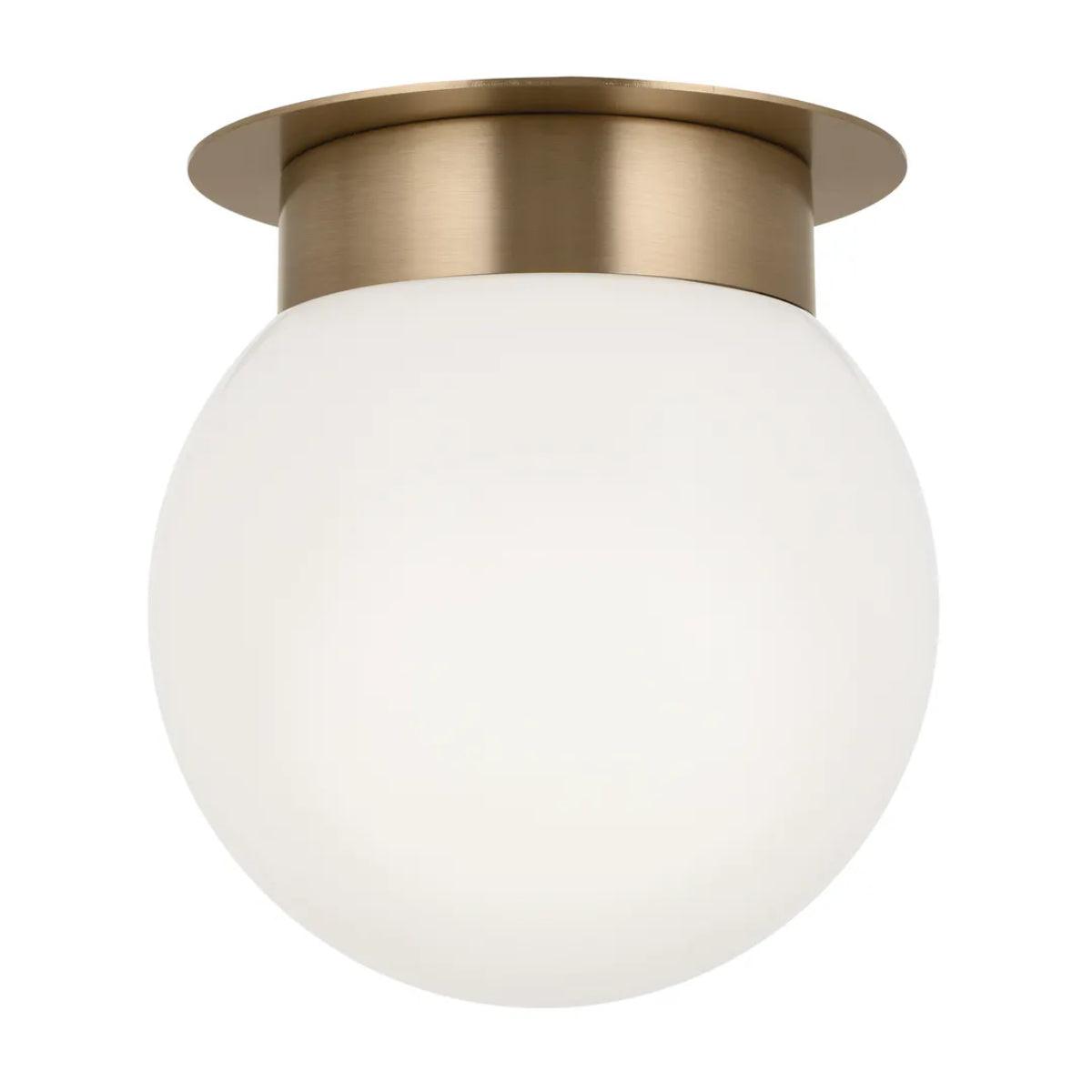 Albers 9" 1-Light Globe Flush Mount Light with Opal Glass, Champagne Bronze Finish