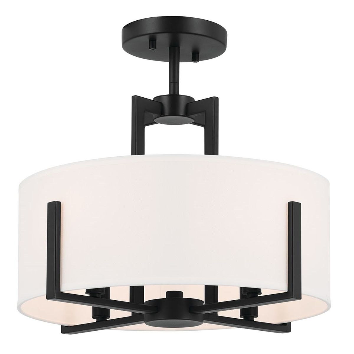 Kichler Lighting 52591BK Malen 16 in. 4 Lights Semi-flush/Pendant Light Black Finish - Bees Lighting