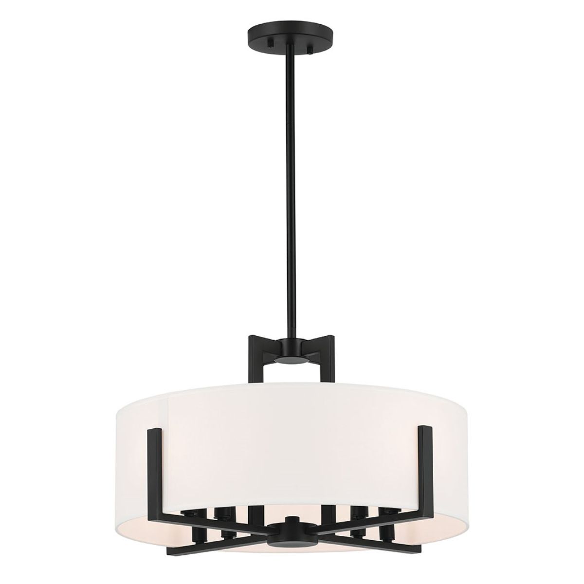 Malen 20 in. 8 Lights Semi-flush/Pendant Light Black Finish - Bees Lighting