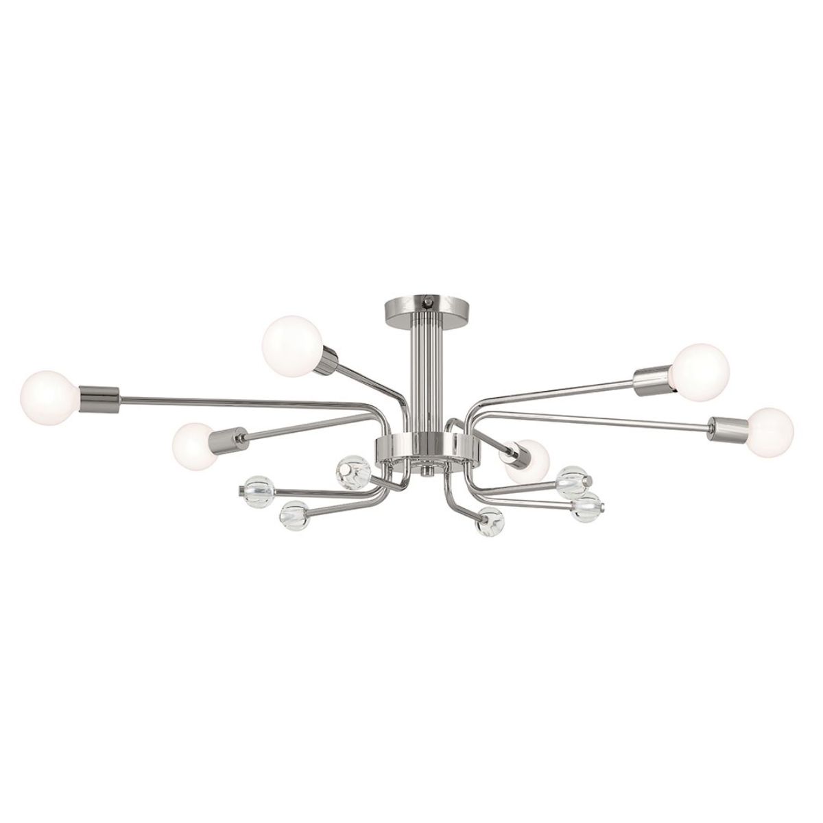 Ocala 41 in. 6 Lights Semi-flush Mount Light Polished Nickel Finish - Bees Lighting