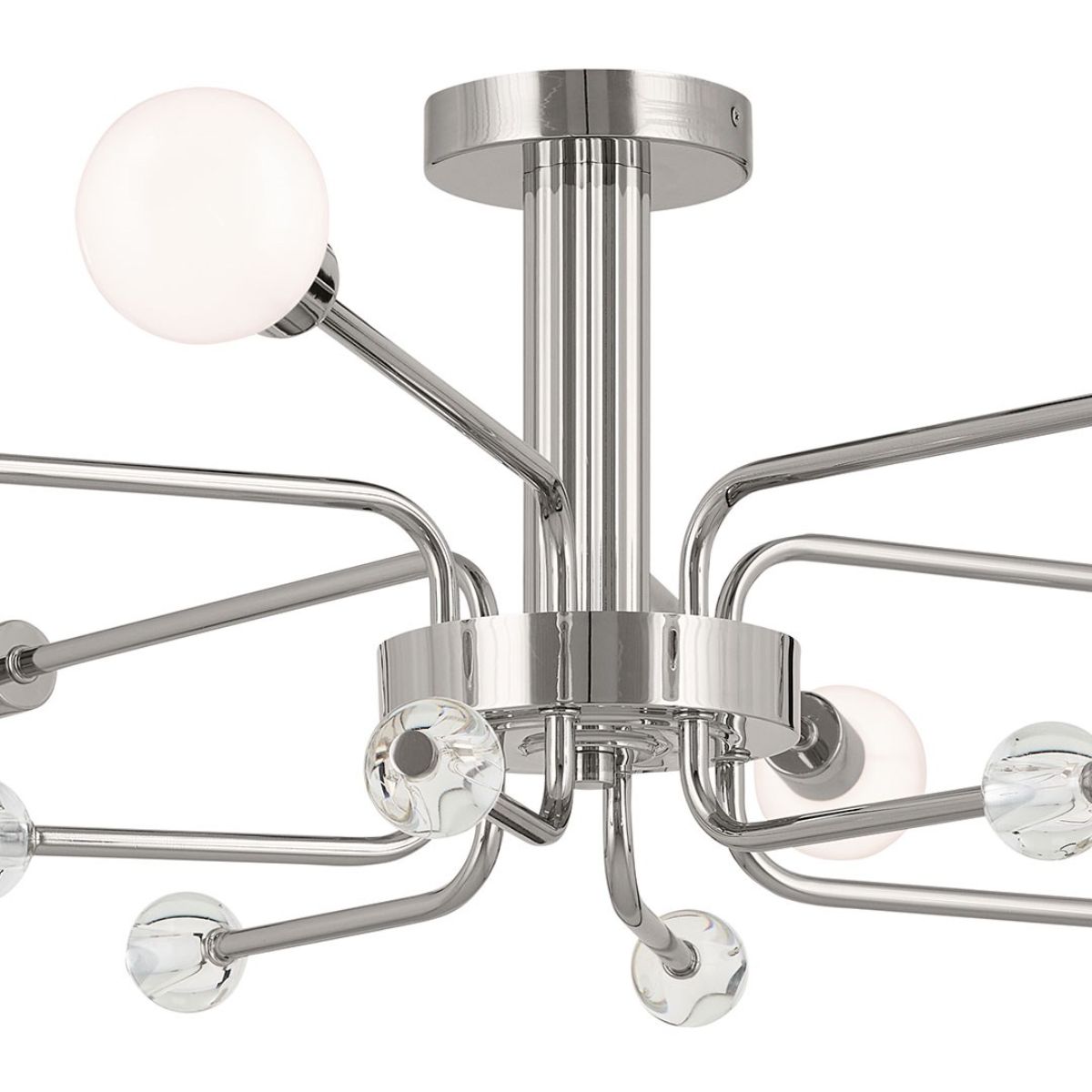 Ocala 41 in. 6 Lights Semi-flush Mount Light Polished Nickel Finish - Bees Lighting