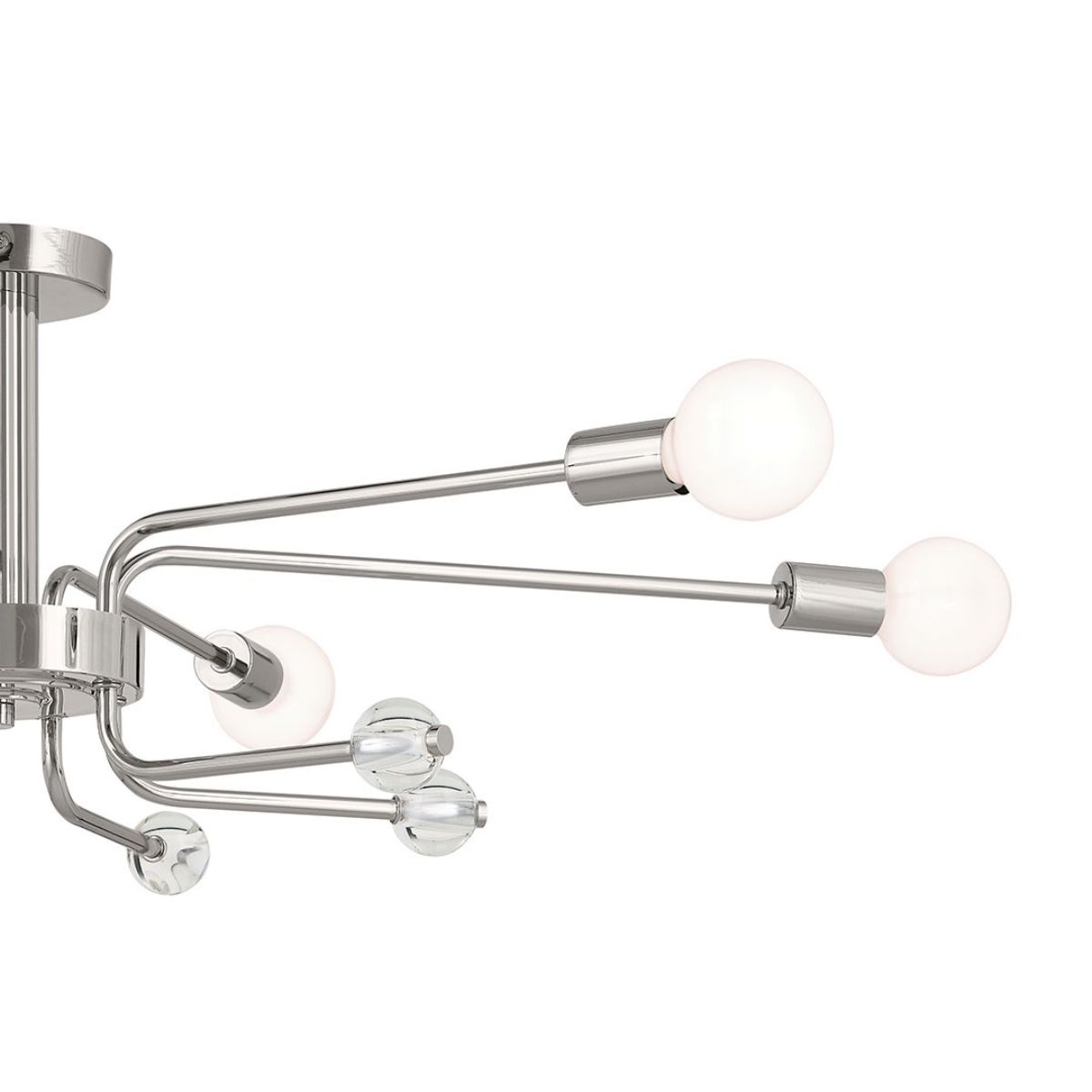 Ocala 41 in. 6 Lights Semi-flush Mount Light Polished Nickel Finish - Bees Lighting