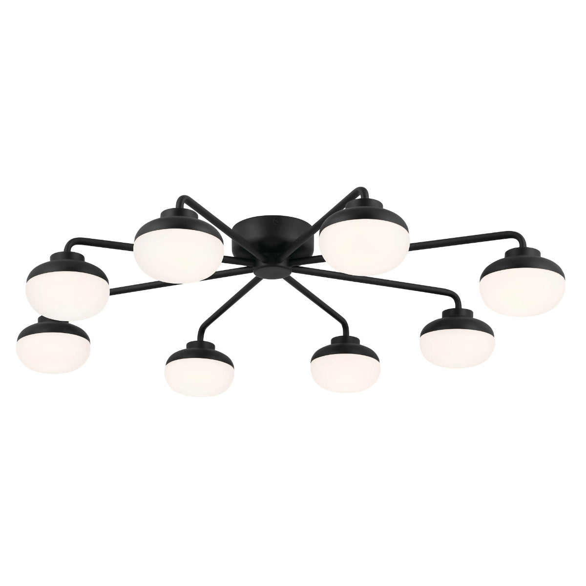 Remy 41" 8-Light LED Semi-Flush Mount Light, Black Finish