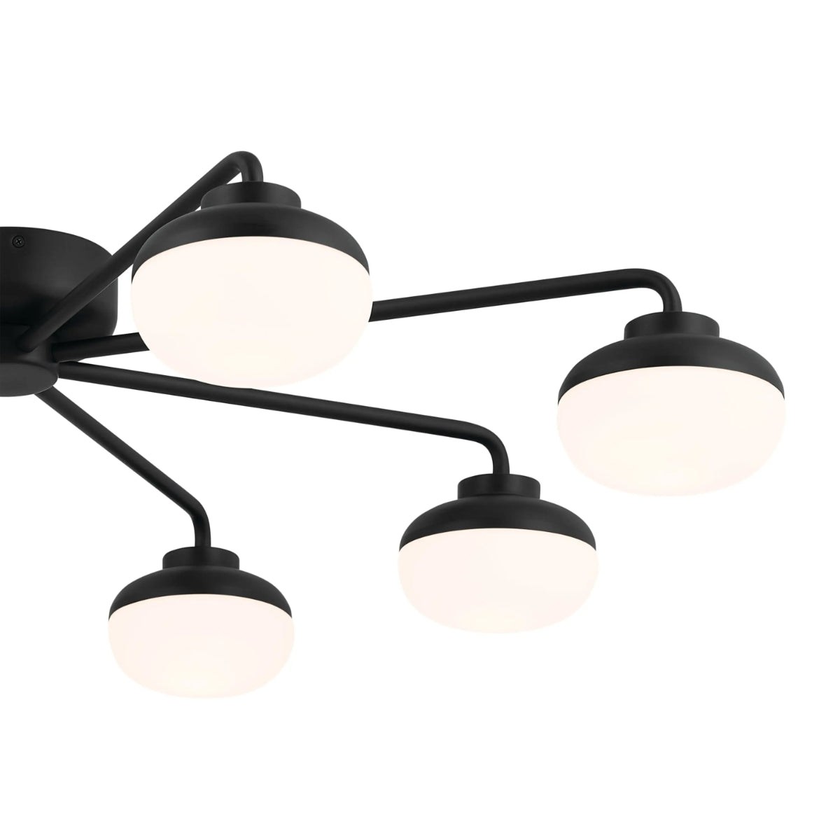 Remy 41" 8-Light LED Semi-Flush Mount Light, Black Finish - Bees Lighting