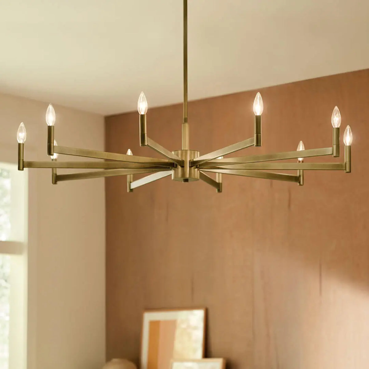 Erzo 48 in. 10 Lights Chandelier Brass Finish - Bees Lighting