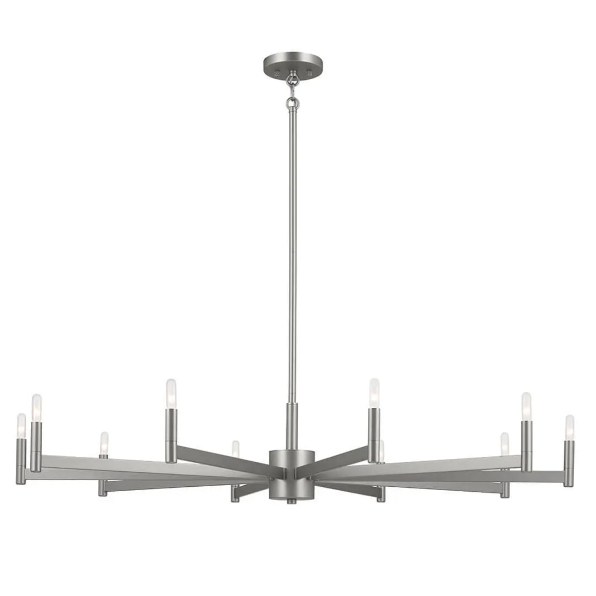 Erzo 48 in. 10 Lights Chandelier Satin Nickel Finish - Bees Lighting