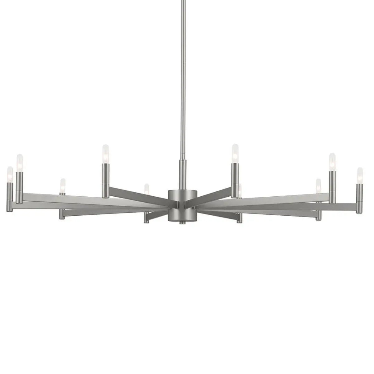 Erzo 48 in. 10 Lights Chandelier Satin Nickel Finish - Bees Lighting