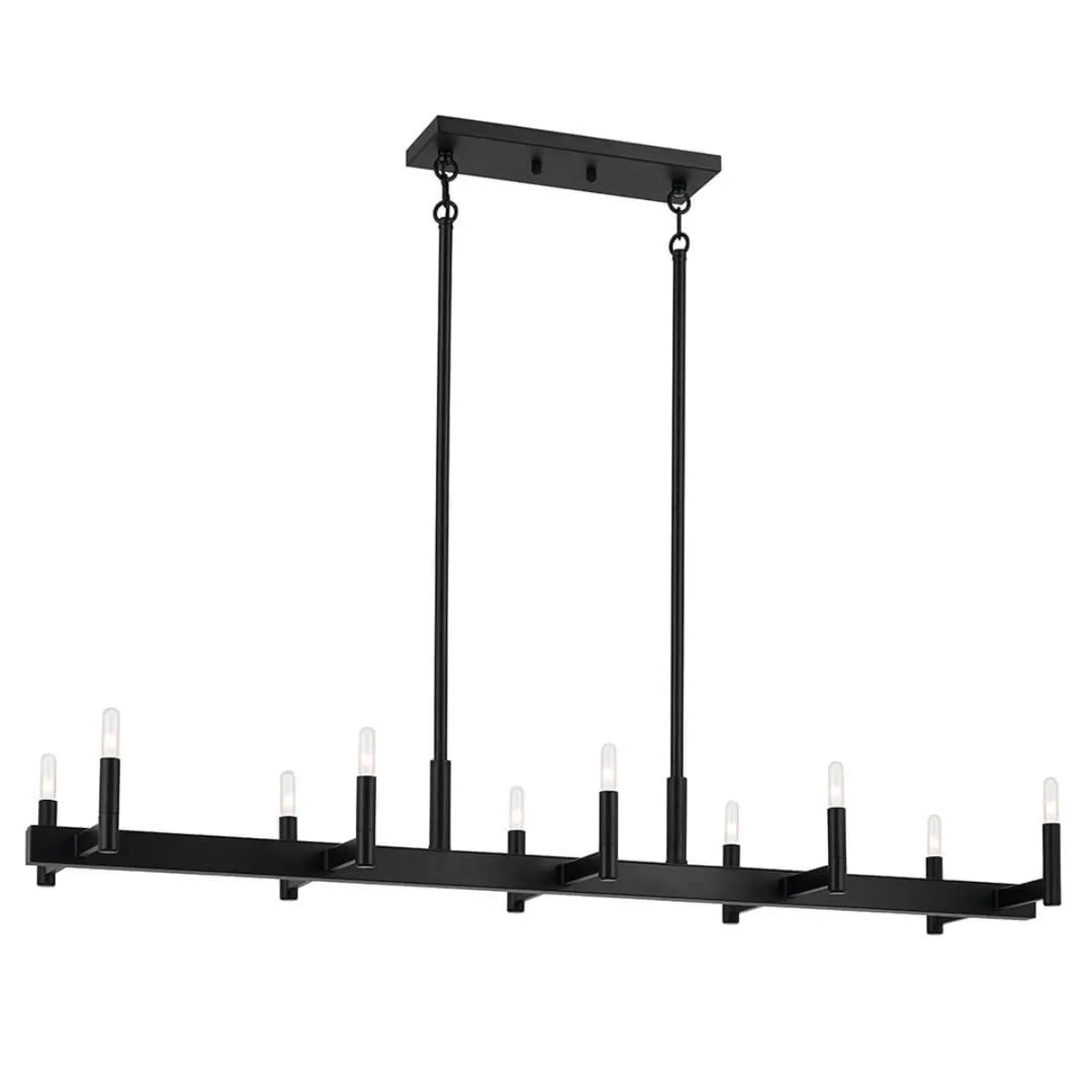 Erzo 50 in. 10 Lights Chandelier Black Finish