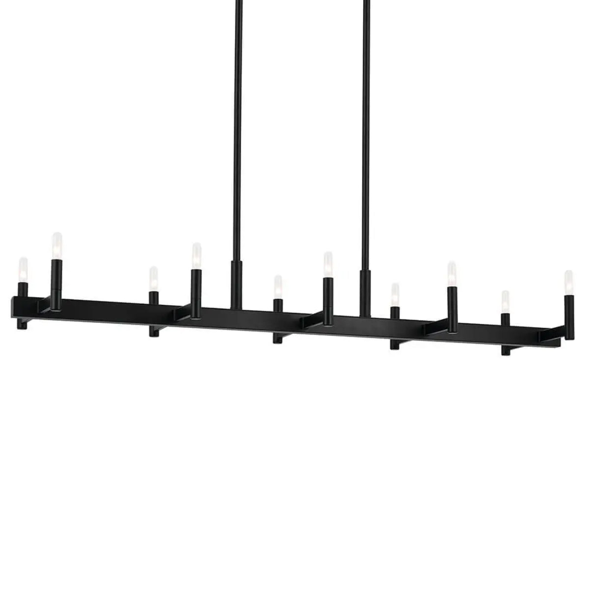 Erzo 50 in. 10 Lights Chandelier Black Finish