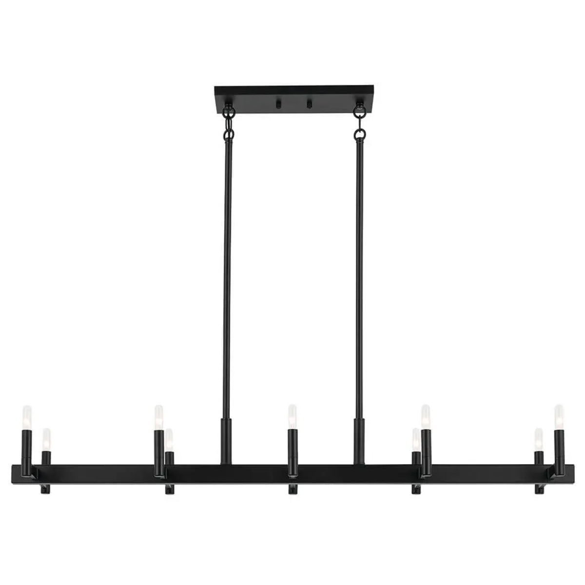 Erzo 50 in. 10 Lights Chandelier Black Finish