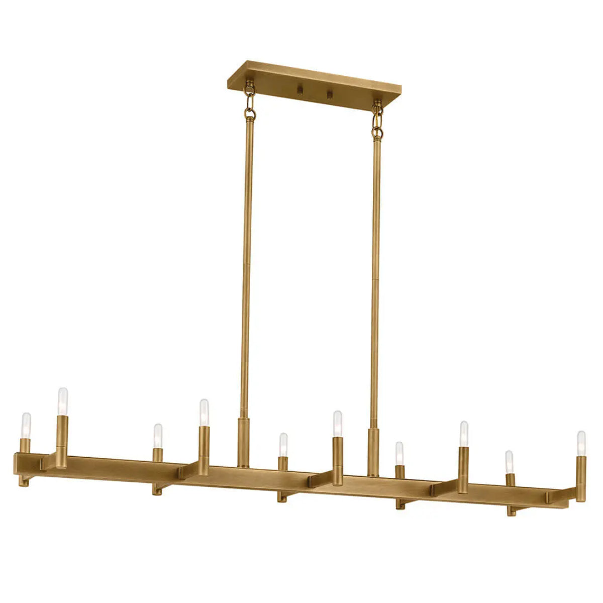 Erzo 50 in. 10 Lights Chandelier Brass Finish