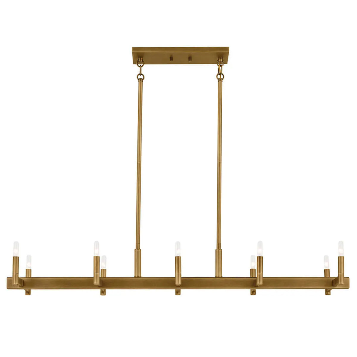 Erzo 50 in. 10 Lights Chandelier Brass Finish - Bees Lighting