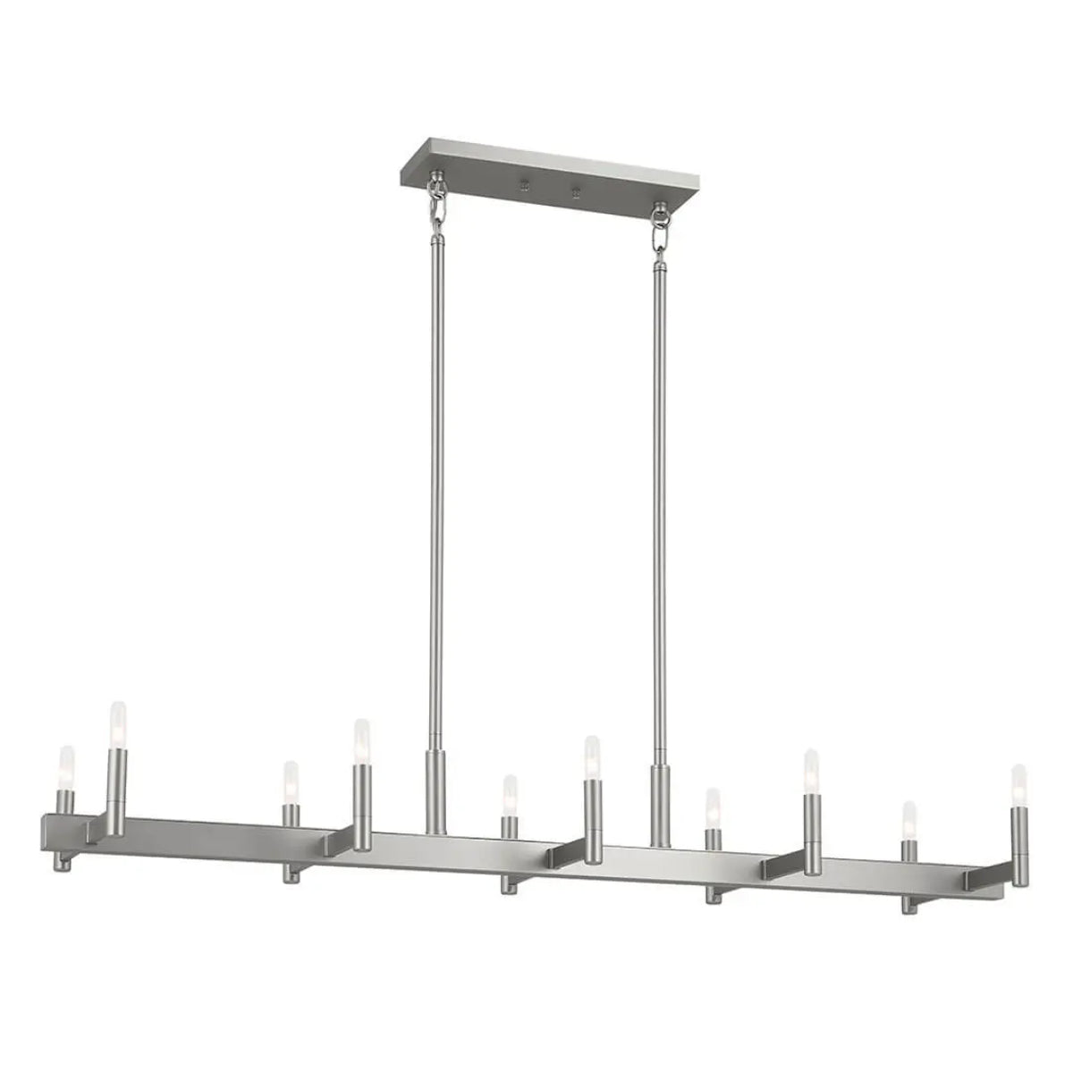 Erzo 50 in. 10 Lights Chandelier Satin Nickel Finish