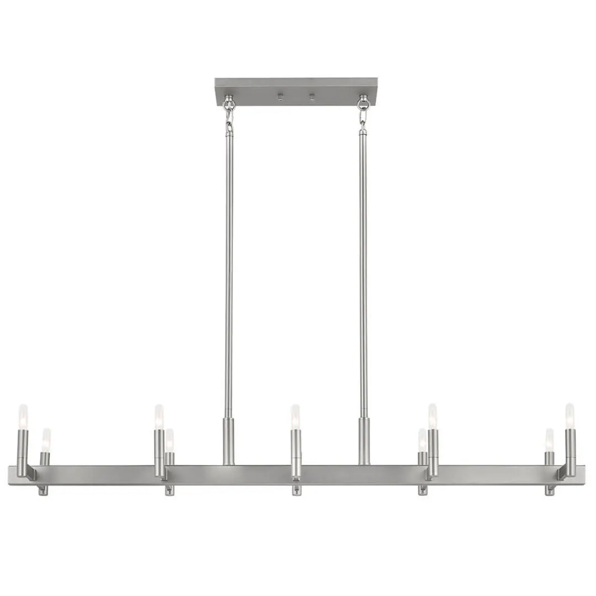 Erzo 50 in. 10 Lights Chandelier Satin Nickel Finish