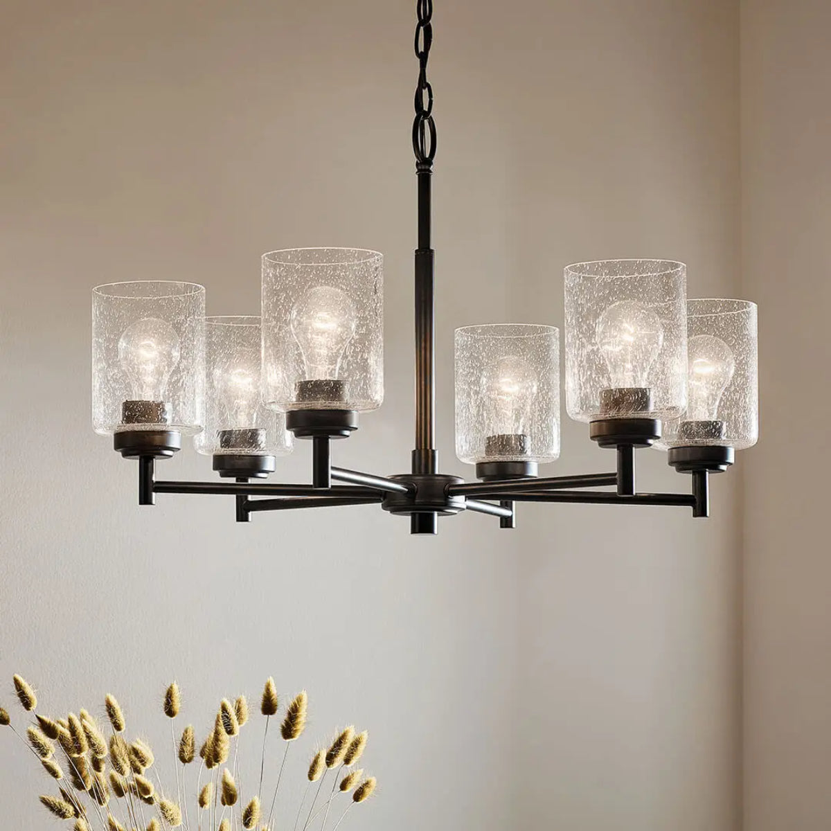 Winslow 26" 6-Light Chandelier, Black Finish - Bees Lighting