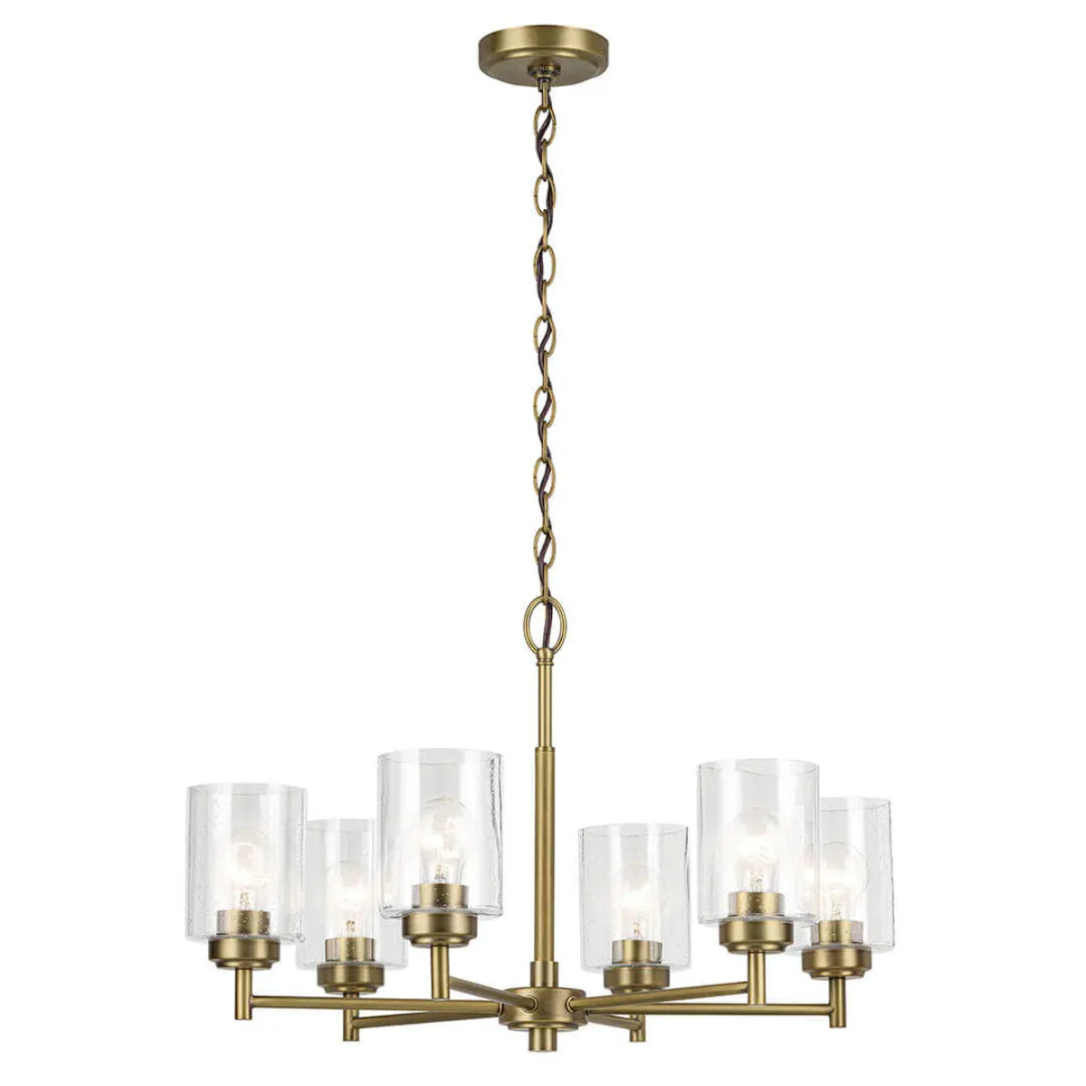 Winslow 26" 6-Light Chandelier, Natural Brass Finish