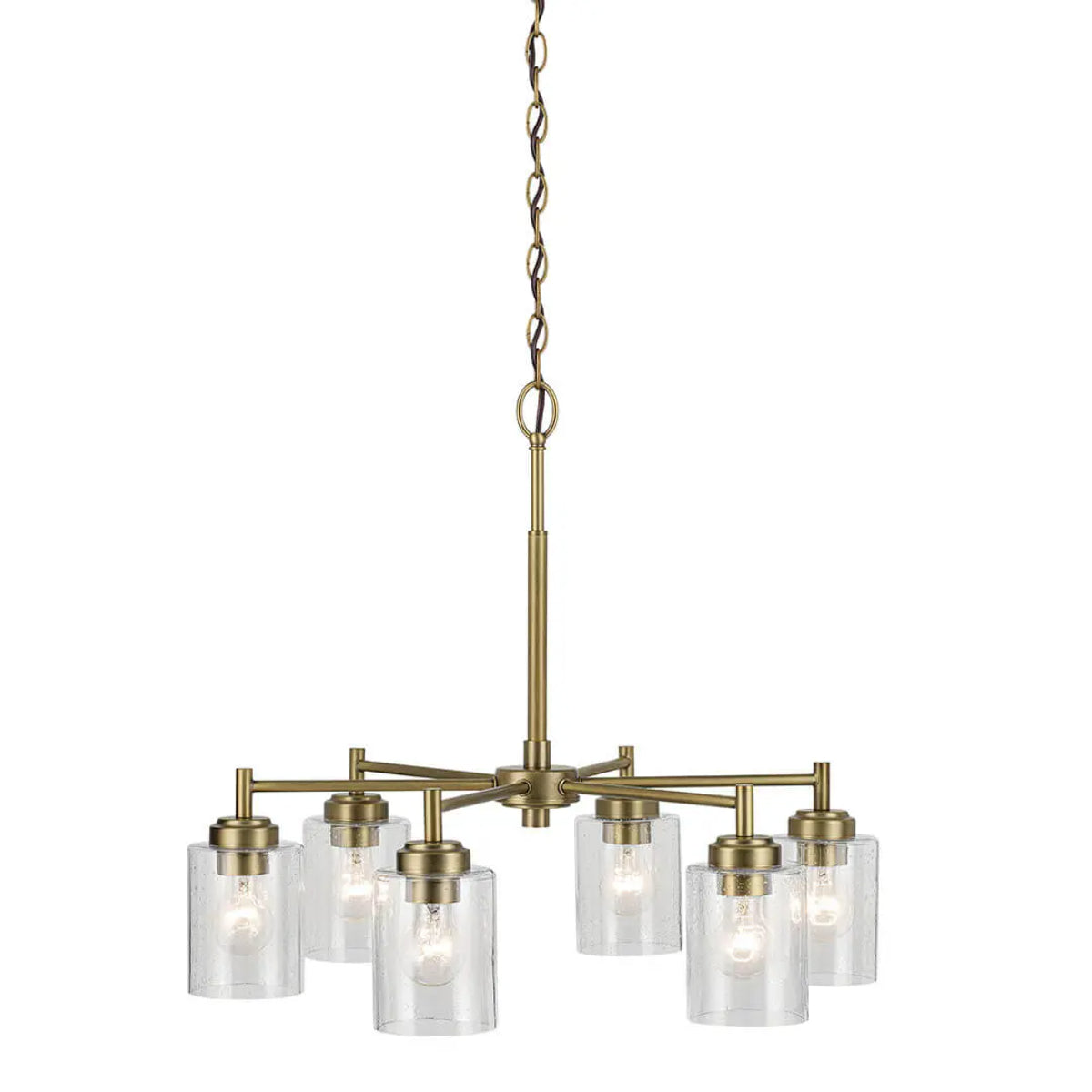 Winslow 26" 6-Light Chandelier, Natural Brass Finish - Bees Lighting