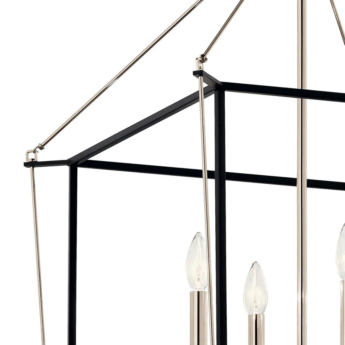 Eisley 30" 4-Light Pendant Light, Black and Polished Nickel Finish - Bees Lighting