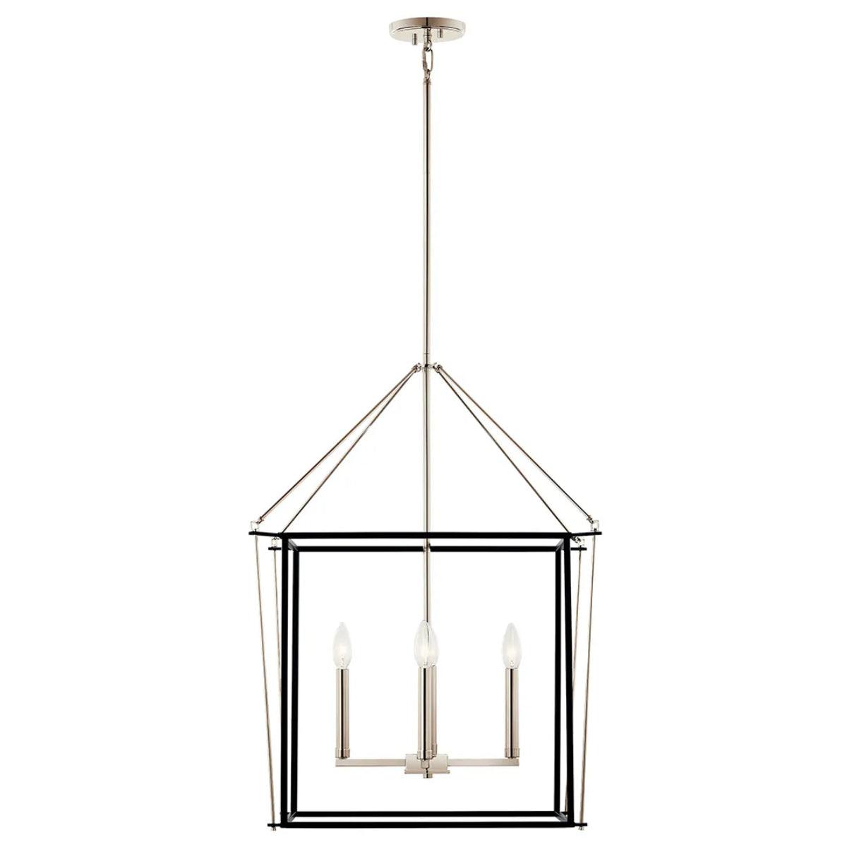 Eisley 30" 4-Light Pendant Light, Black and Polished Nickel Finish - Bees Lighting