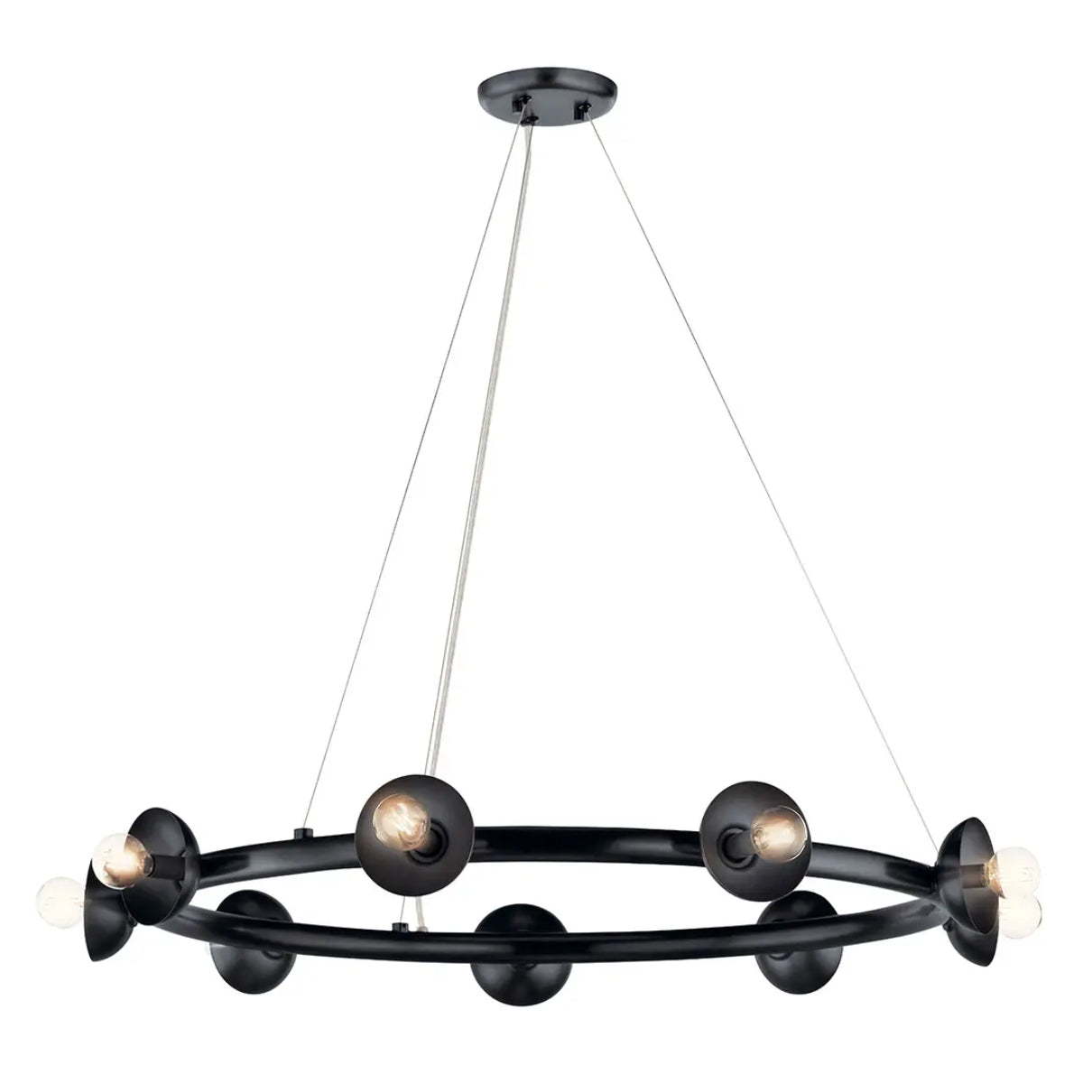 Palta 35" 9-Light Chandelier, Black Finish - Bees Lighting