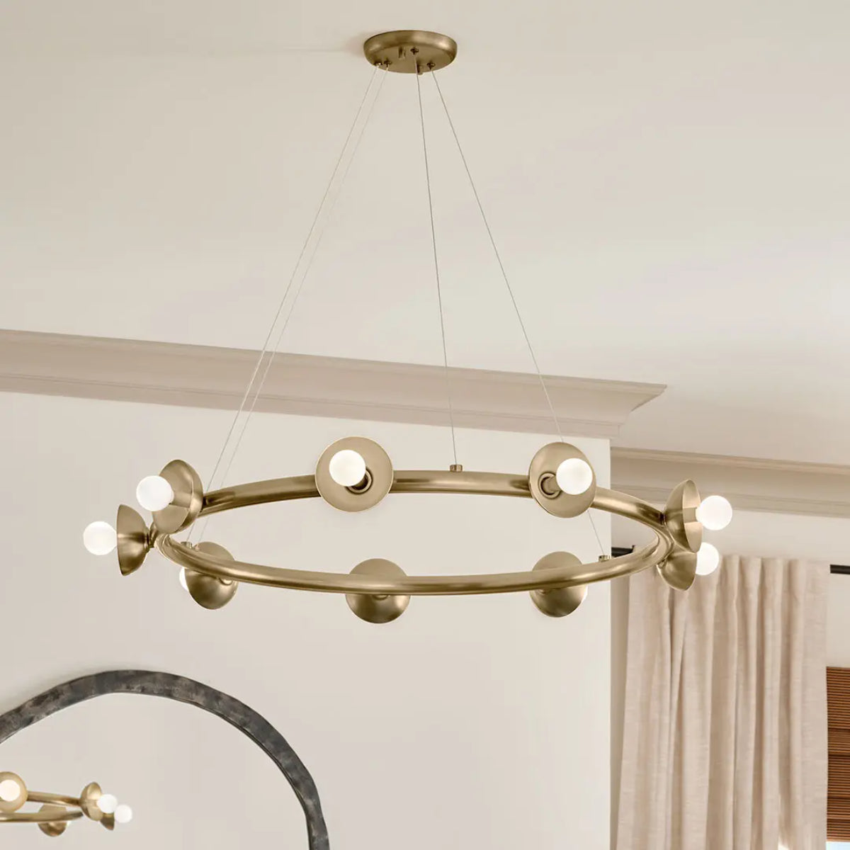 Palta 35" 9-Light Chandelier, Champagne Bronze Finish - Bees Lighting