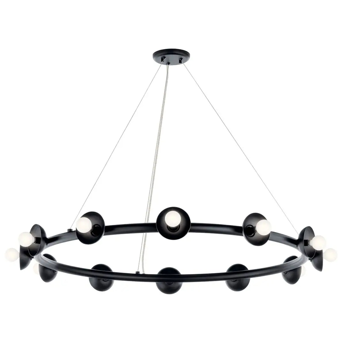 Palta 42" 12-Light Chandelier, Black Finish - Bees Lighting