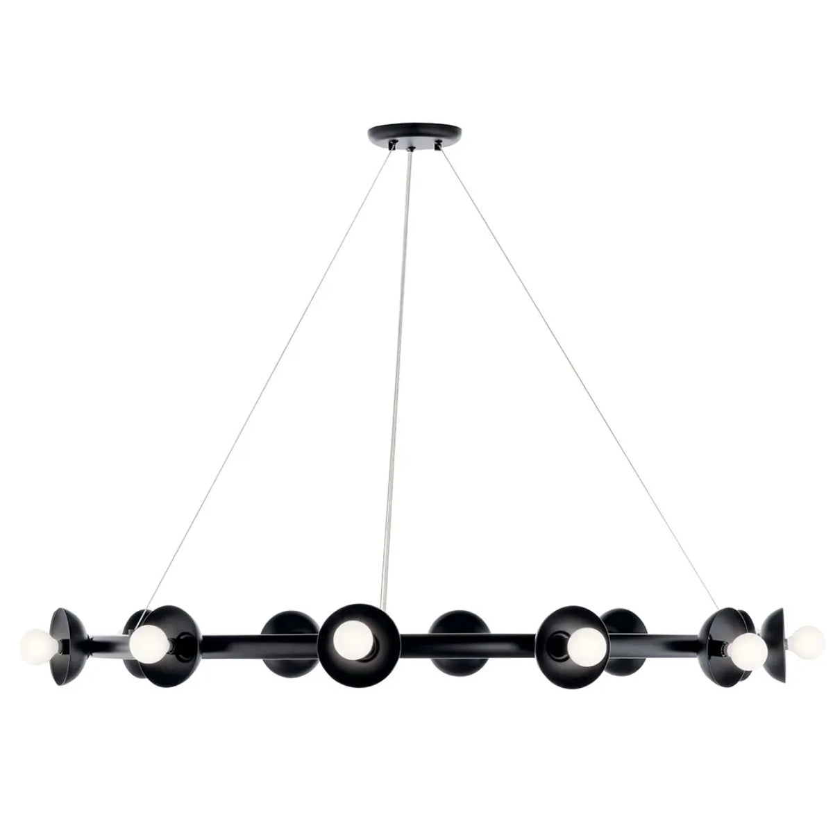 Palta 42" 12-Light Chandelier, Black Finish - Bees Lighting