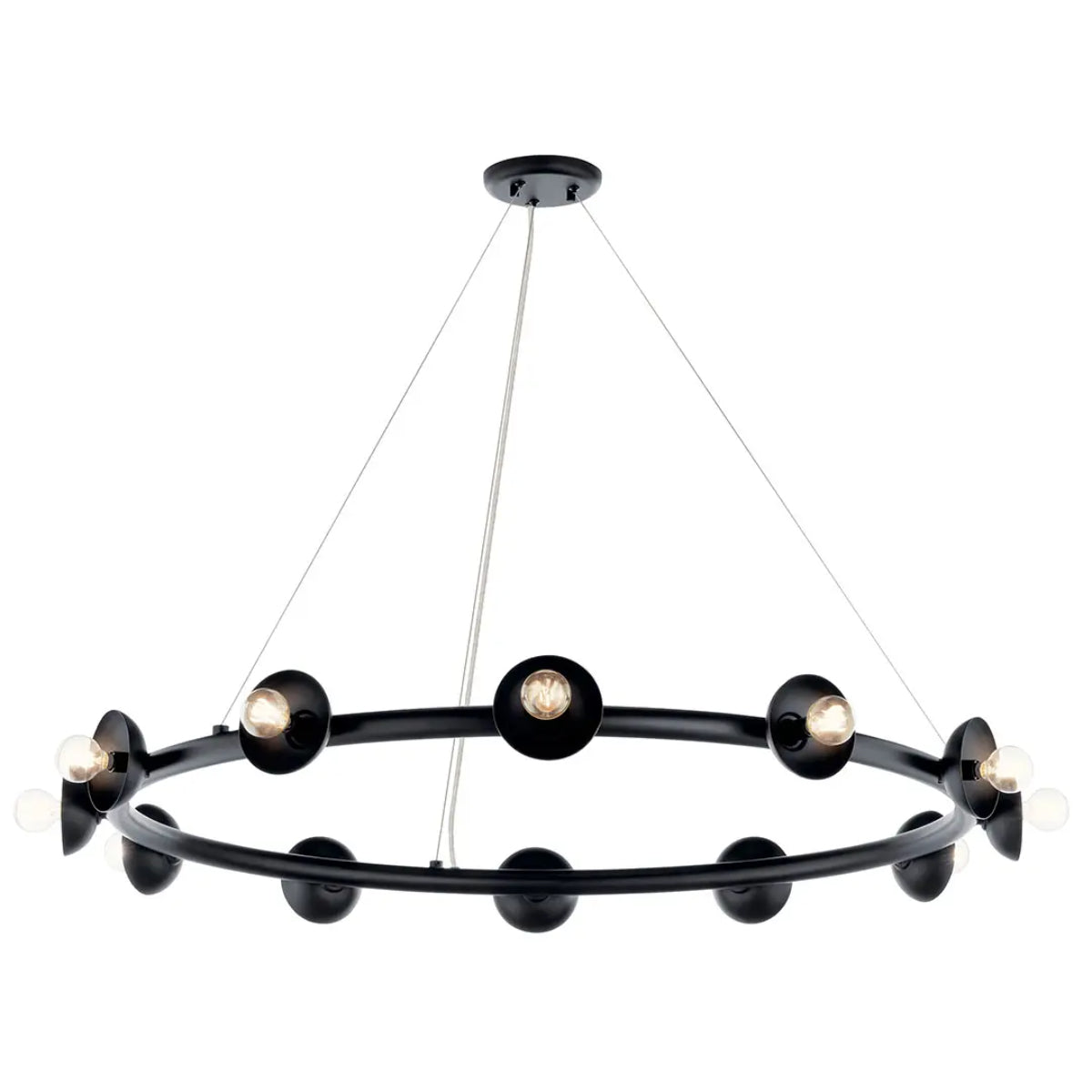 Palta 42" 12-Light Chandelier, Black Finish - Bees Lighting