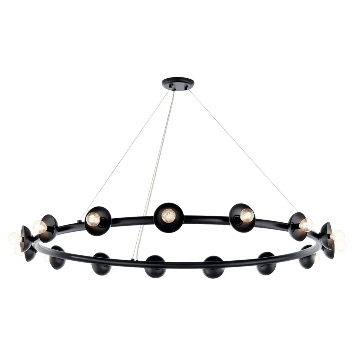 Palta 50" 15-Light Chandelier, Black Finish - Bees Lighting