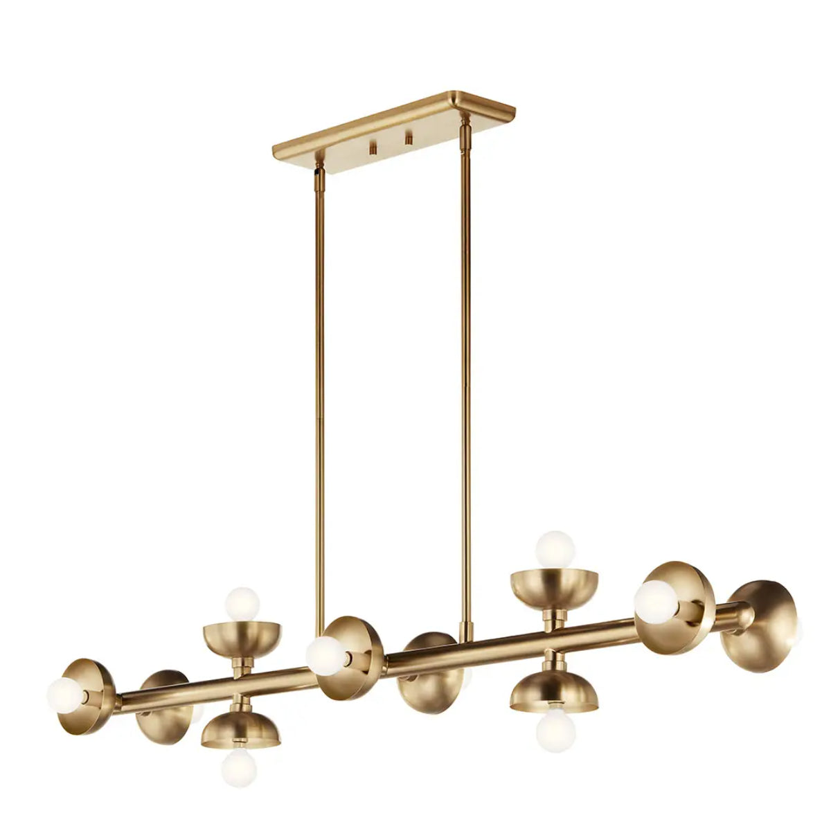 Palta 48" 10-Light Linear Chandelier, Champagne Bronze Finish - Bees Lighting