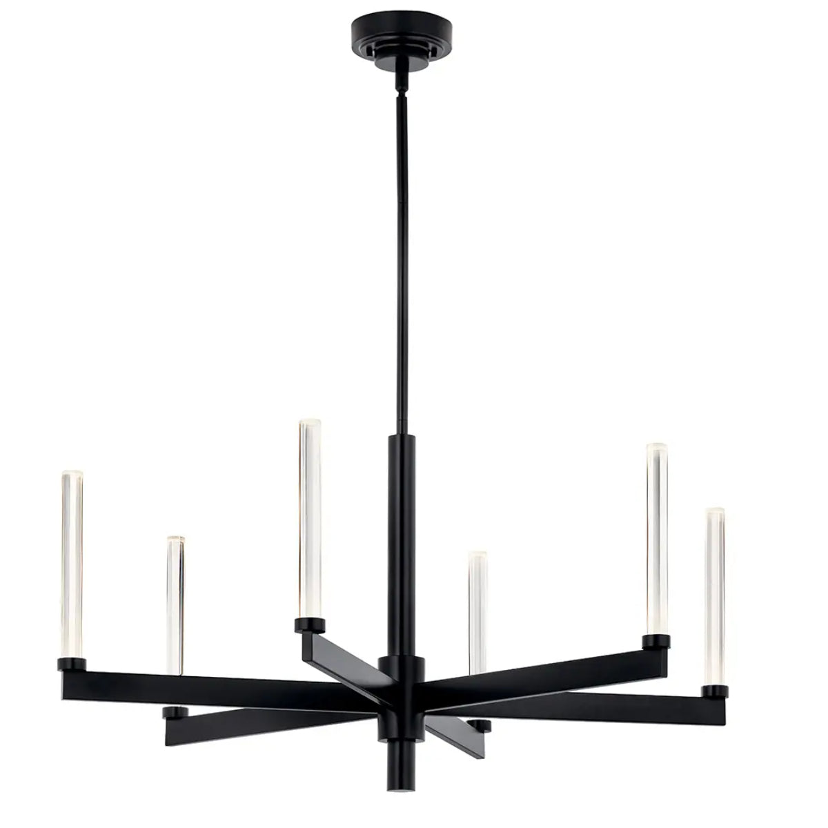 Sycara 36" 6-Light LED Chandelier, Black Finish - Bees Lighting