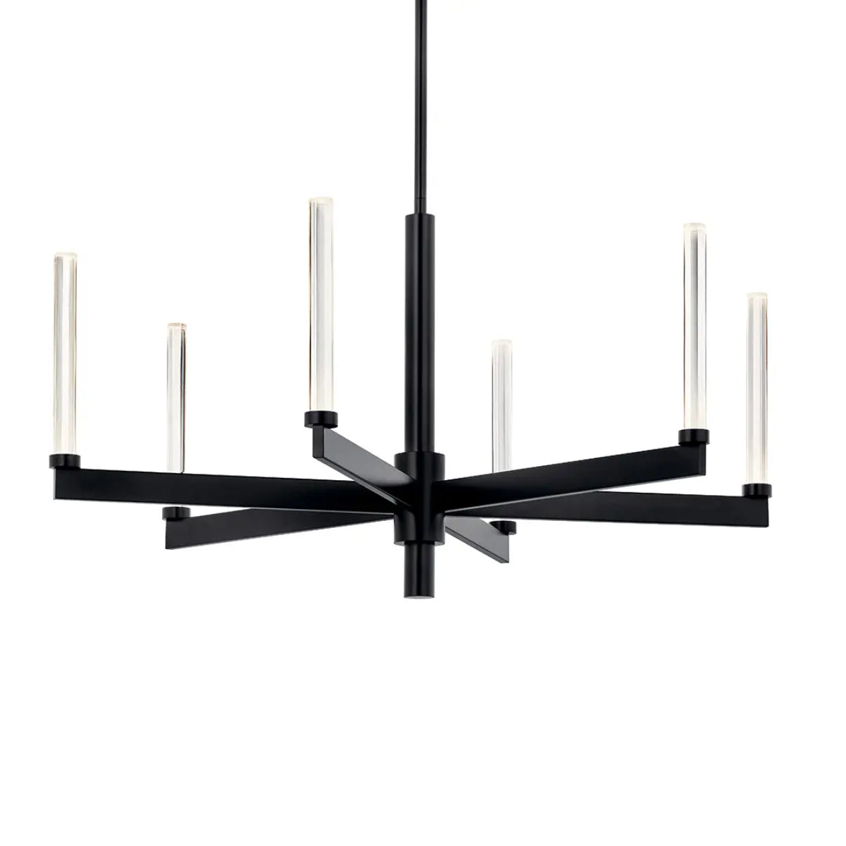 Sycara 36" 6-Light LED Chandelier, Black Finish - Bees Lighting