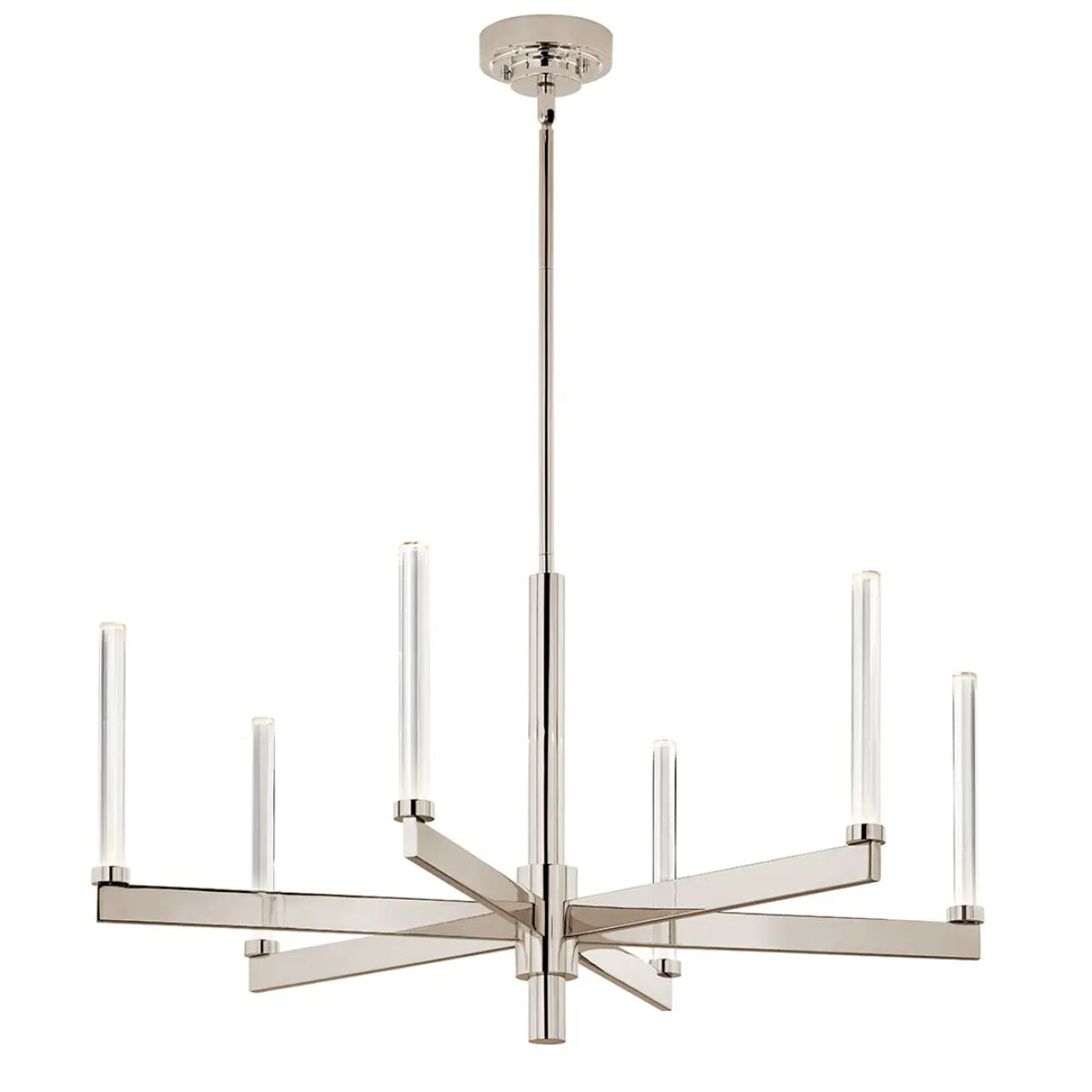 Sycara 36" 6-Light LED Chandelier, Polished Nickel Finish - Bees Lighting