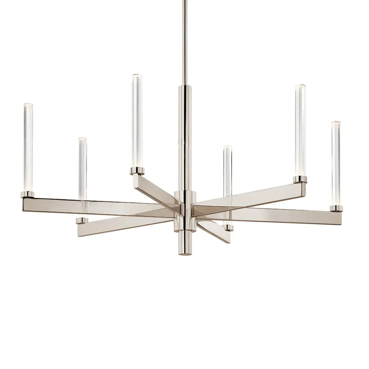 Sycara 36" 6-Light LED Chandelier, Polished Nickel Finish - Bees Lighting