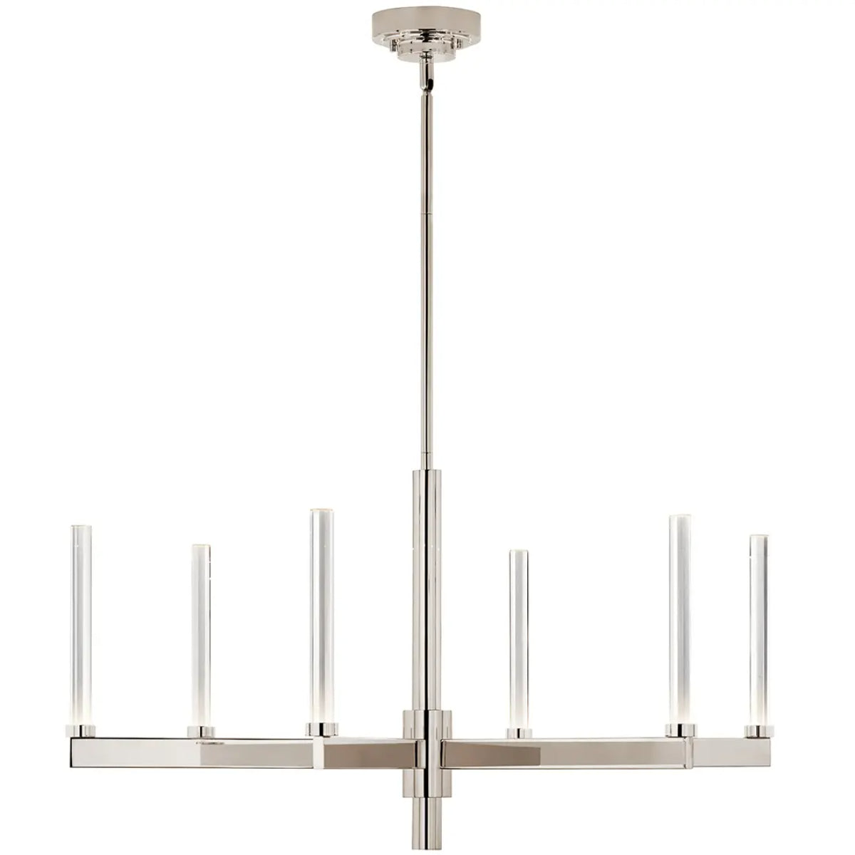 Sycara 36" 6-Light LED Chandelier, Polished Nickel Finish - Bees Lighting