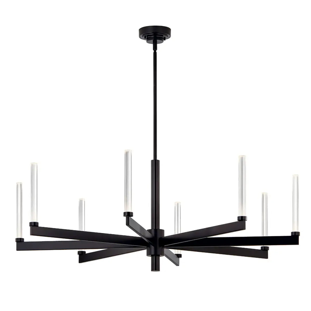 Sycara 49" 8-Light LED Chandelier, Black Finish - Bees Lighting