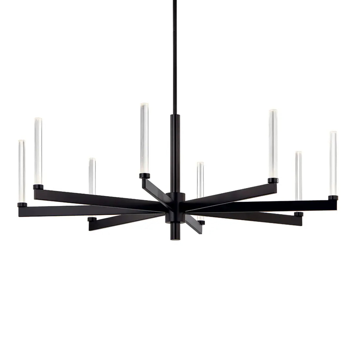 Sycara 49" 8-Light LED Chandelier, Black Finish - Bees Lighting