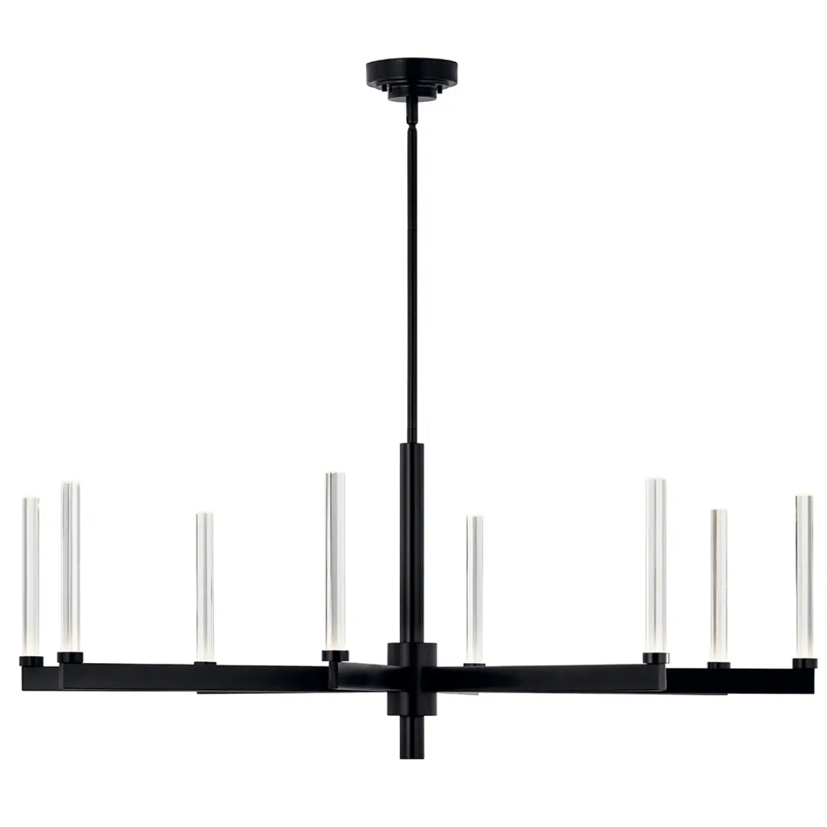 Sycara 49" 8-Light LED Chandelier, Black Finish - Bees Lighting