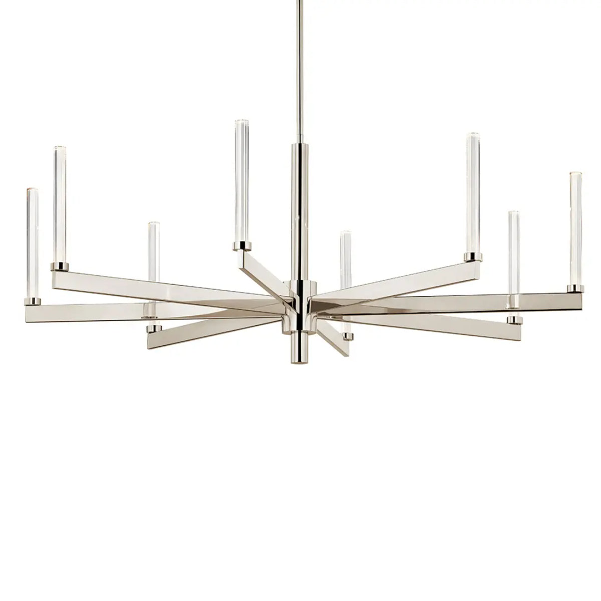 Sycara 49" 8-Light LED Chandelier, Polished Nickel Finish - Bees Lighting