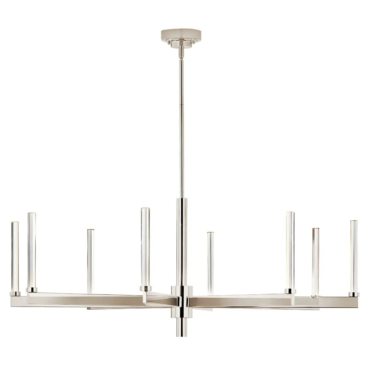 Sycara 49" 8-Light LED Chandelier, Polished Nickel Finish - Bees Lighting